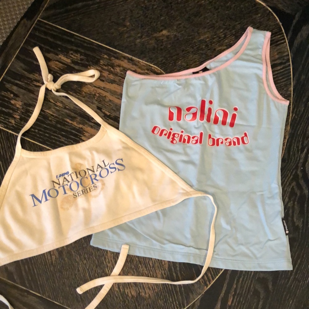 Nalini asymmetrical tank & triangle tie top